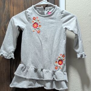 Good Lad Gray Dress with Embroidered Details